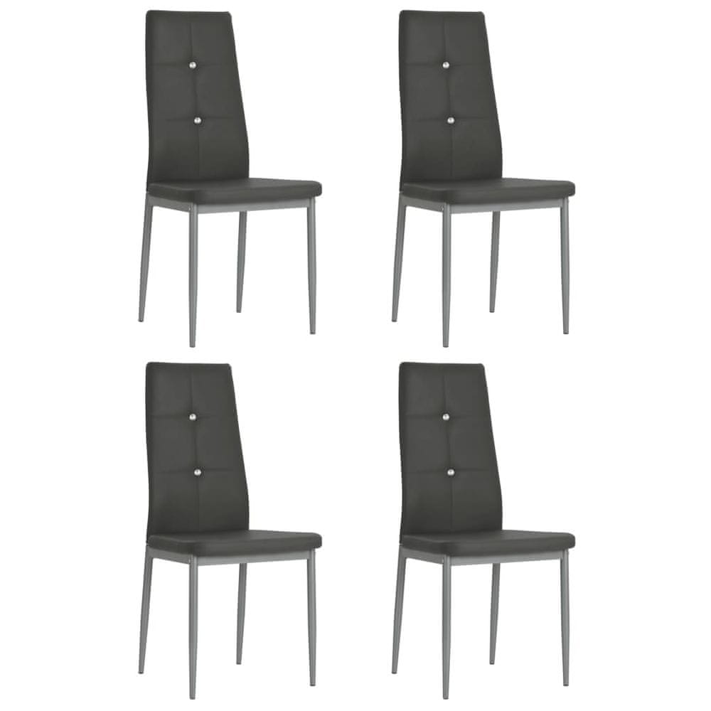 Petromila vidaXL Jedálenské stoličky 4 ks, sivé, umelá koža